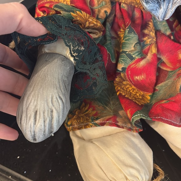 Adorable Porcelain & Stuffed Schnauzer Doll Animal Fall Christmas Collectible - Picture 7 of 12